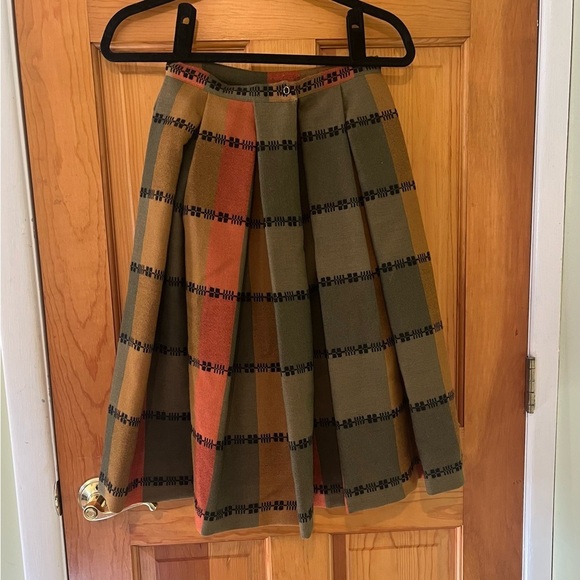Nelly de Grab Vintage Skirt 100% Virgin Wool Rare Pleated A-Line - Picture 2 of 11